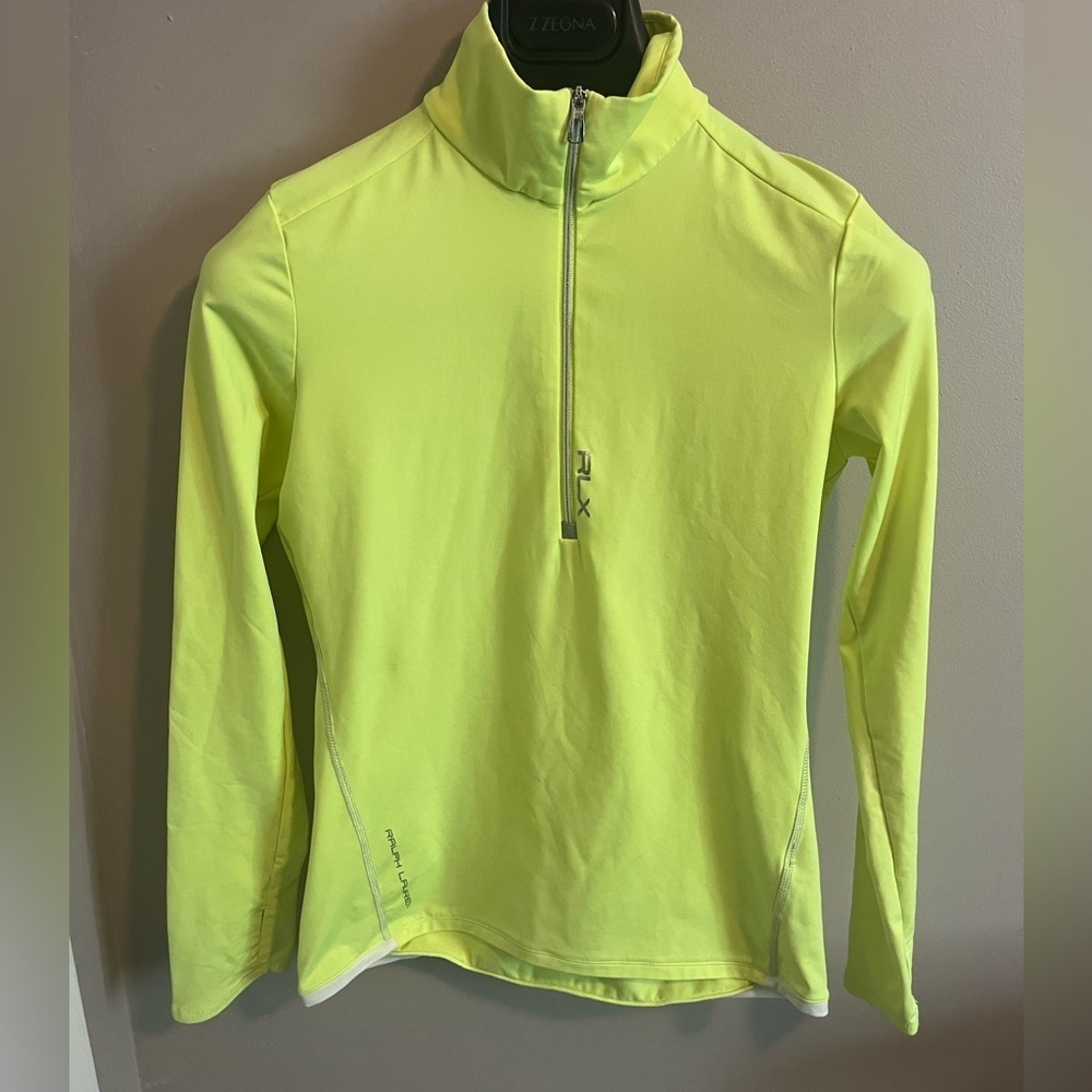 Ralph Lauren 1/4 zip high visibility athletic shirt womens xs